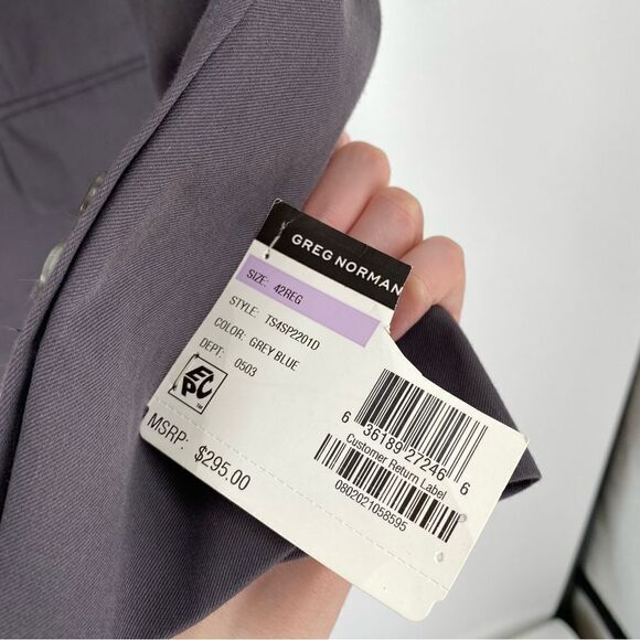 Greg Norman Men’s Gray Blue Sports Blazer Suit Jacket size 42R - Picture 3 of 6